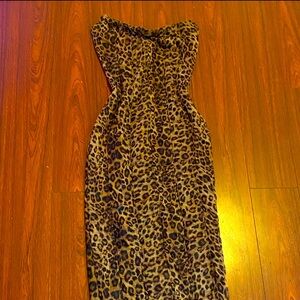 Leapord print midi body con dress